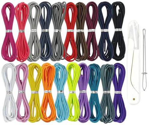 2mm Elastic Cord 40Yds 20 Colors Stretchy String for Bracelet Making