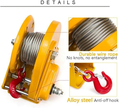 Cabrestante manual con cable de acero 1200 lb/1800 lb miniatura 4