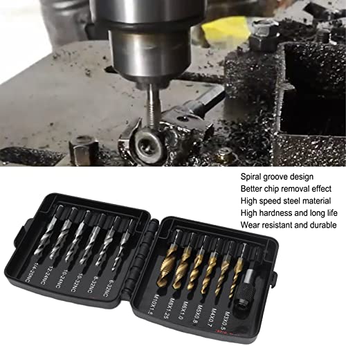 Pontas de rosca, brocas combinadas de alta dureza, duráveis, 13 peças com adaptador de troca rápida