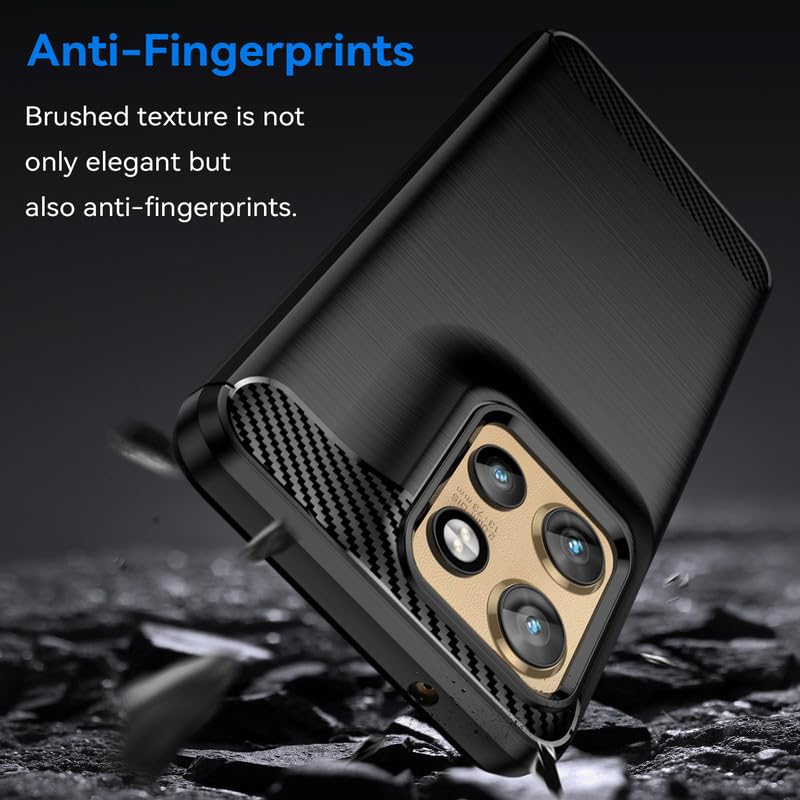 Image of Hybrid Carbon Fiber Back Case for Moto Edge 50 Neo (Black)