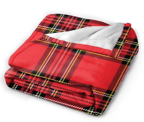 HGOD DESIGNS Cobertor xadrez vermelho tradicional escocês xadrez padrão manta decoração aconchegante