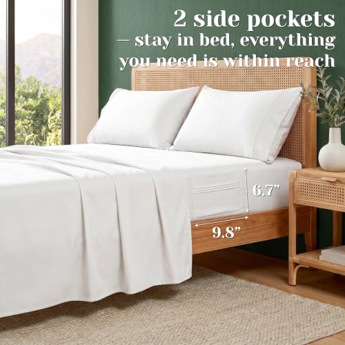 Popfavor Deep Pocket Twin XL Sheet Set, Cooling Bedding with Side Pockets - image 2