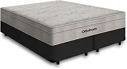 Cama Box Queen Preta + Colchão De Molas Ensacadas - Ortobom - AirTech SpringPocket 158x198x60cm
