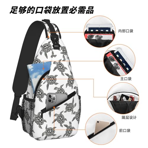 Mochila de pecho tortugas marinas bolsa diagonal ligera 6
