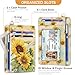 Yonlevres Credit Card Holder Slim Wallet, Sunflower RFID Wallet Women Front Pocket Small Card Holder, Travel Cute Funny Thin Card Case ID Window PU Leather RFID Blocking Card Organizer Gifts Girls