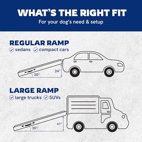 Panther Armor Foldable Aluminum Dog Ramp, Regular size, Foldable Pet Ramp for Car, Portable, Heavy-Duty Ramp for Small and Large Dogs up to 240lbs, Outdoor Use, Black, 810122284864