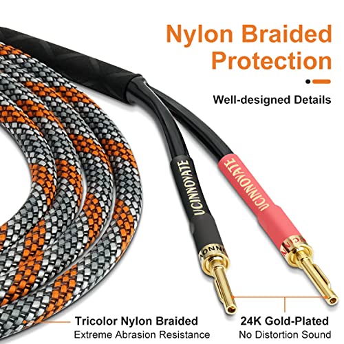 VVFLED 2 Pack 3m Bi-Wire Speaker Cable, Home Theater Premium Cable With Gold-Plated Banana Tip Plugs - Image 3
