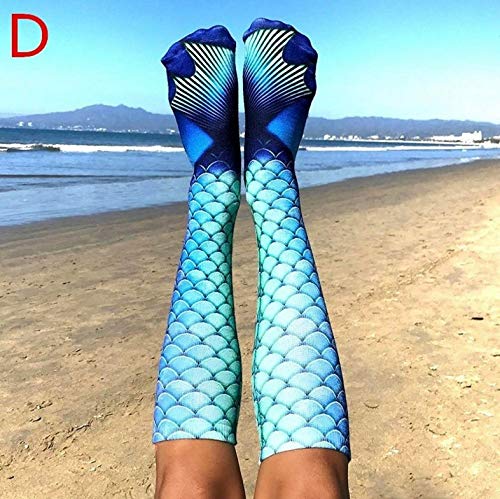 2-Pair Mermaid Knee High Stocking, Soft Over the Calf Boot Socks Leg Warmers Stockings for Cosplay Women3