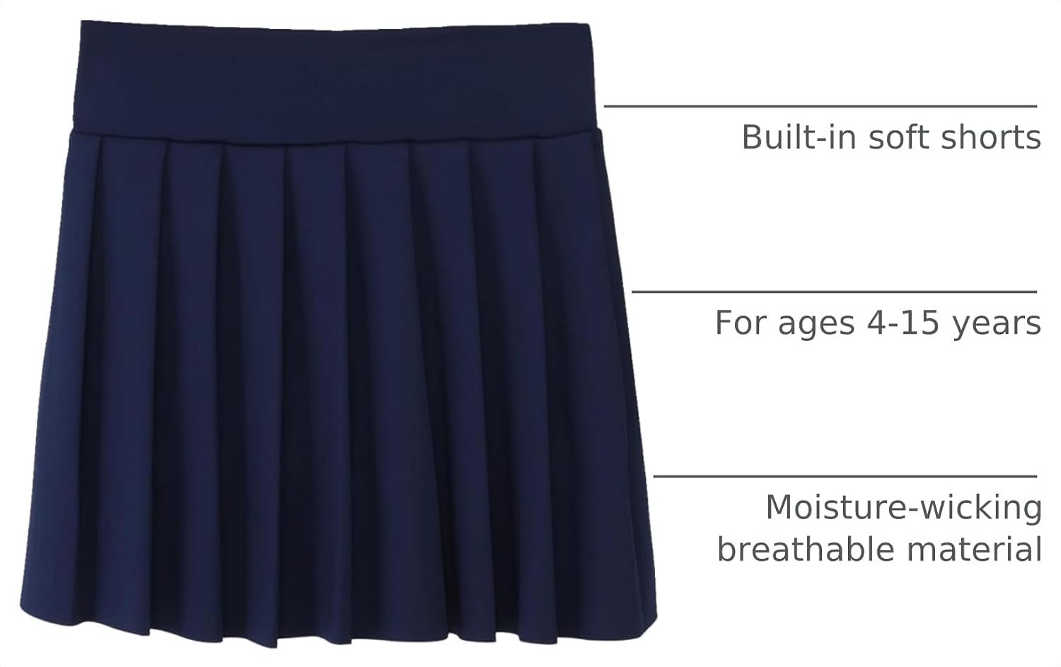 Girls Pleated Tennis Skirt with Pockets Shorts Girl's Athletic Golf Skirt for Running School Cheerleading 4-15 Years