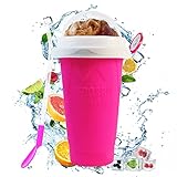 NUFR Slushie Maker Cup, Magic Quick Frozen Smoothies Cup Cooling Cup Double Layer Squeeze Cup Slushy Maker, Homemade Milk Shake Ice Cream Maker DIY it for Children and Family