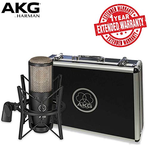AKG P220 Large-Diaphragm Condenser Microphone with Shockmount, Carrying Case and 1-Year Extended Warranty