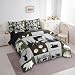 Feelyou Big Pike Fish Hunting 7 Piece Bedding Set Full Size for Boys Teens Kids Duck Deer Hunter and Fishing Themed Comforter Set with Sheets Plaids Rustic Camping Bed in a Bag Home Decor