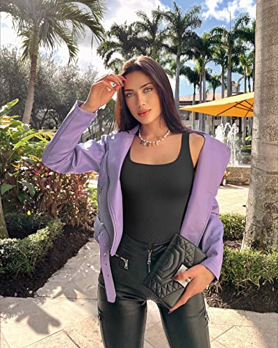 OQQ Women's 3 Piece Tops Square Neck Stretch Fitted Layer Tee Shirts Sleeveless Tank Tops - Image 5