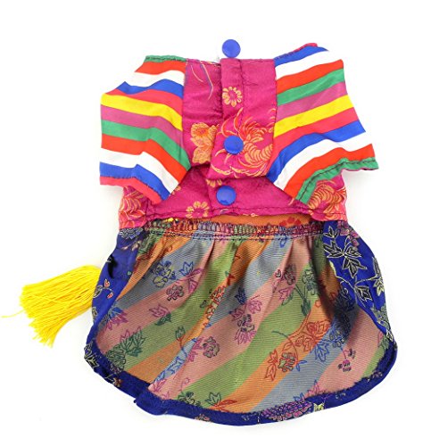 Ranphy Traditional Embroidered Korean Small Dog/Cat Hanbok Chihuahua Skirts Pet Wedding Dress Costumes Yorkie Clothes Silk Girl Xl #TOP4