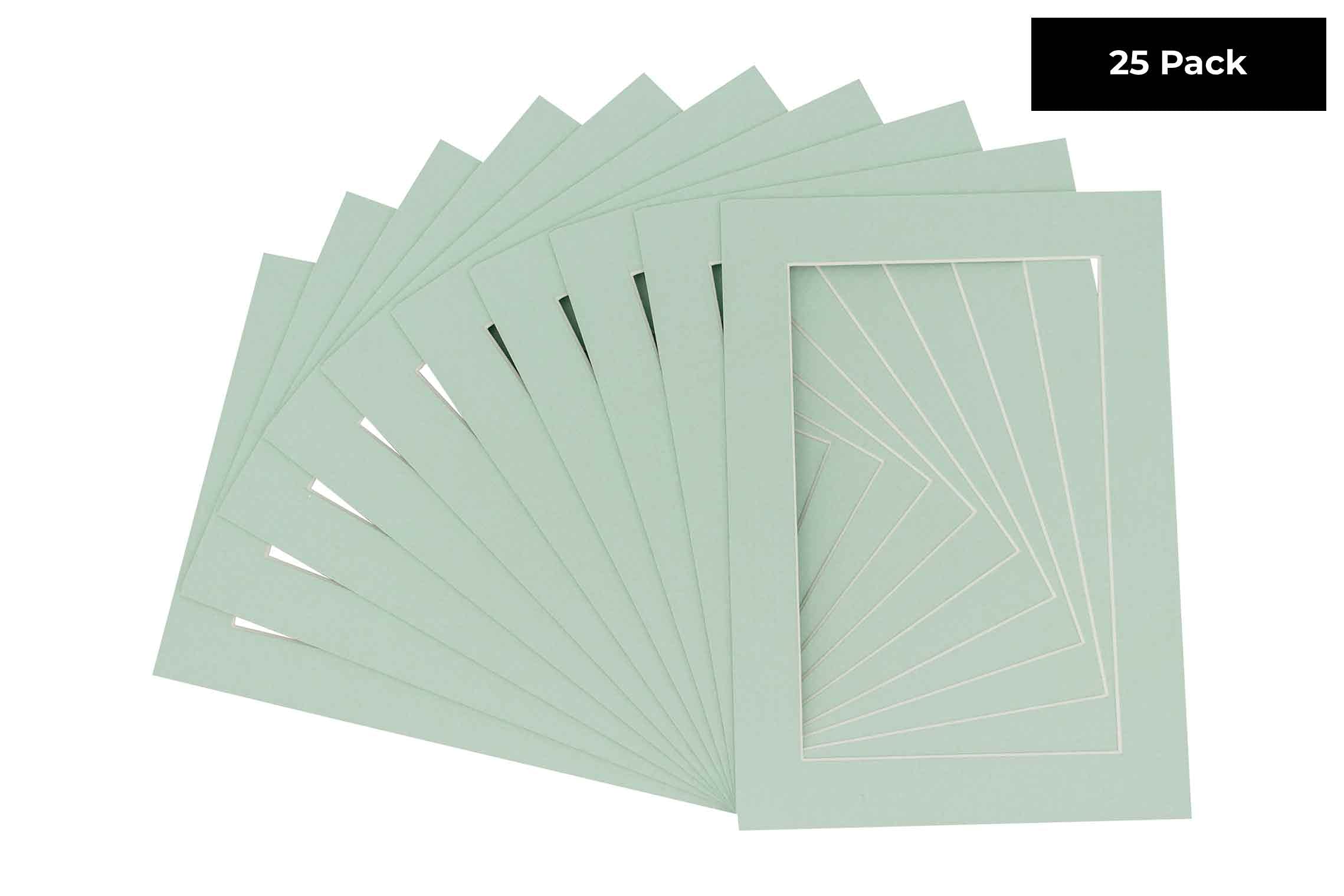 16x20 Mat for 11x14 Photo - Precut Honeydew Green Picture Matboard for Frames 16 x 20 Inches - Bevel Cut to Display Art 11 x 14 Inches - Acid Free Pack of 25 MATS with Backing Boards & Clear Bags