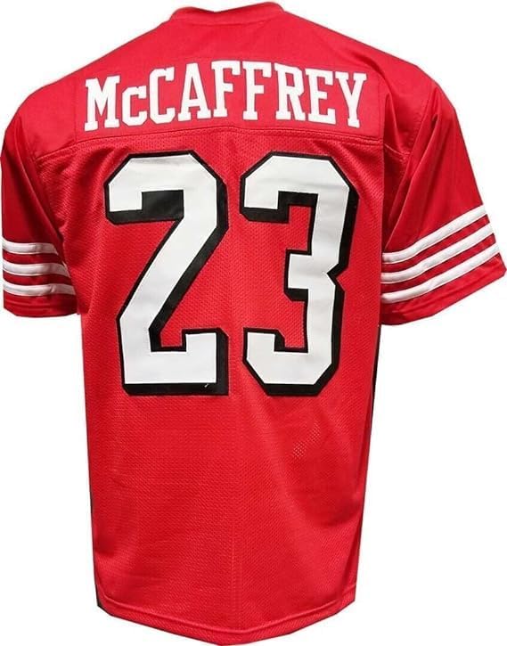 Generic Custom Stitched Christian McCaffrey Youth Red Jersey Size Youth XL