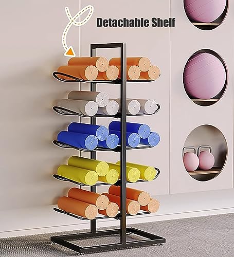 Support de rangement pour tapis de yoga avec présentoir d'affichage double face robuste