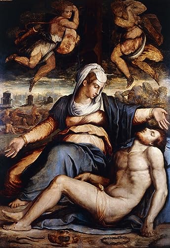 La Pietà Giorgio Vasari impression d'art sur toile affiche décoration murale de salon 60x90cm