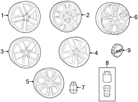 Mopar 1HQ21SZ0AD 20" Aluminum Wheel