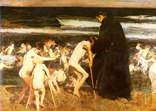 Peintures sur toile Triste Herencia Joaquín Sorolla enfant jouant plage