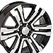 OE Wheels CV44 22 Inch Rims Fit Yukon Denali Style 6x139.7 22x9 Gloss Black Machined - Hollander 5822 (Set of 4)