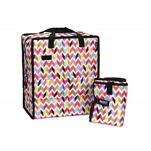 PackIt Freezable Grocery Shopping Bag with Zip Closure, Ziggy