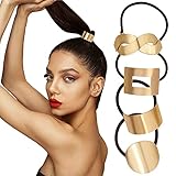 4Pieces Ponytail Hair Cuff Metal Circle Horsetail Retainer Elastic Hair Rope Hair Ties Accessories f