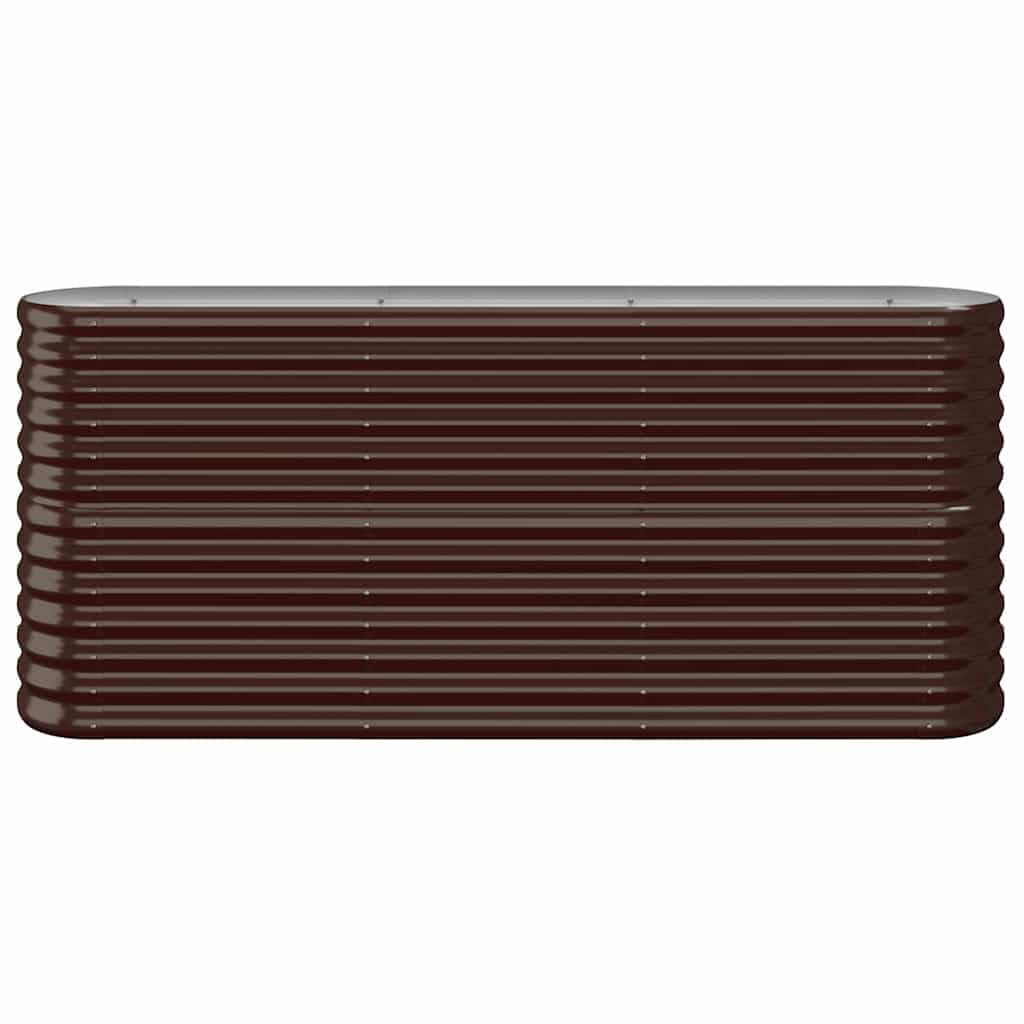Fioriera Orto da Esterno Letto Alto da Giardino Acciaio Zincato Marrone, Vaso per Fiori per Coltivare Piante Grasse in Giardino Terrazza Balcone L31H88951