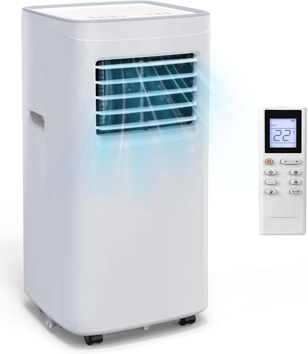 Portable Air Conditioners, 8500 BTU portable ac cool up to 360 Sq.Ft, 3 IN 1 with Remote Control, Sleep Mode, Windows kit, White