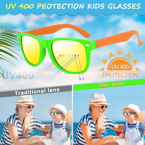60 Pcs Kids Neon Sunglasses, UV400 Protection, 80s 90s Retro Sunglasses for Boys & Girls Age 3-8, Beach & Pool Party Supplies,12 Colors4