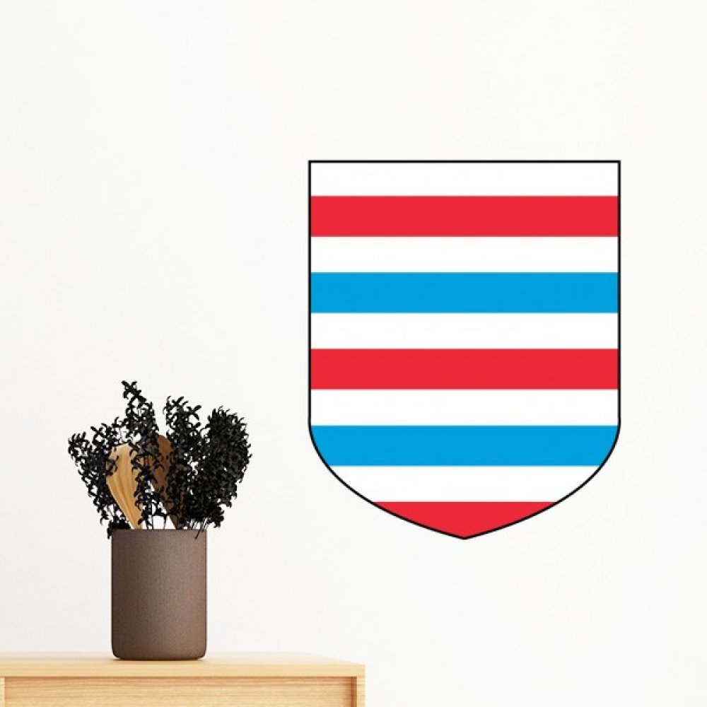 Sticker Luxembourg emblème national 50cm amovible pour décorer sans abîmer les murs