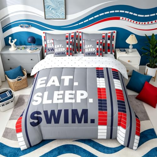 Image of Feelyou Skate Bedding Set Full Size 7 Piece for Kids Women Men