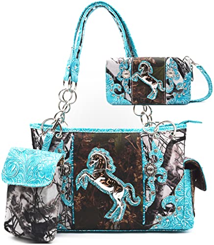 Bolso de hombro para mujer estilo western con diseño floral miniatura 1