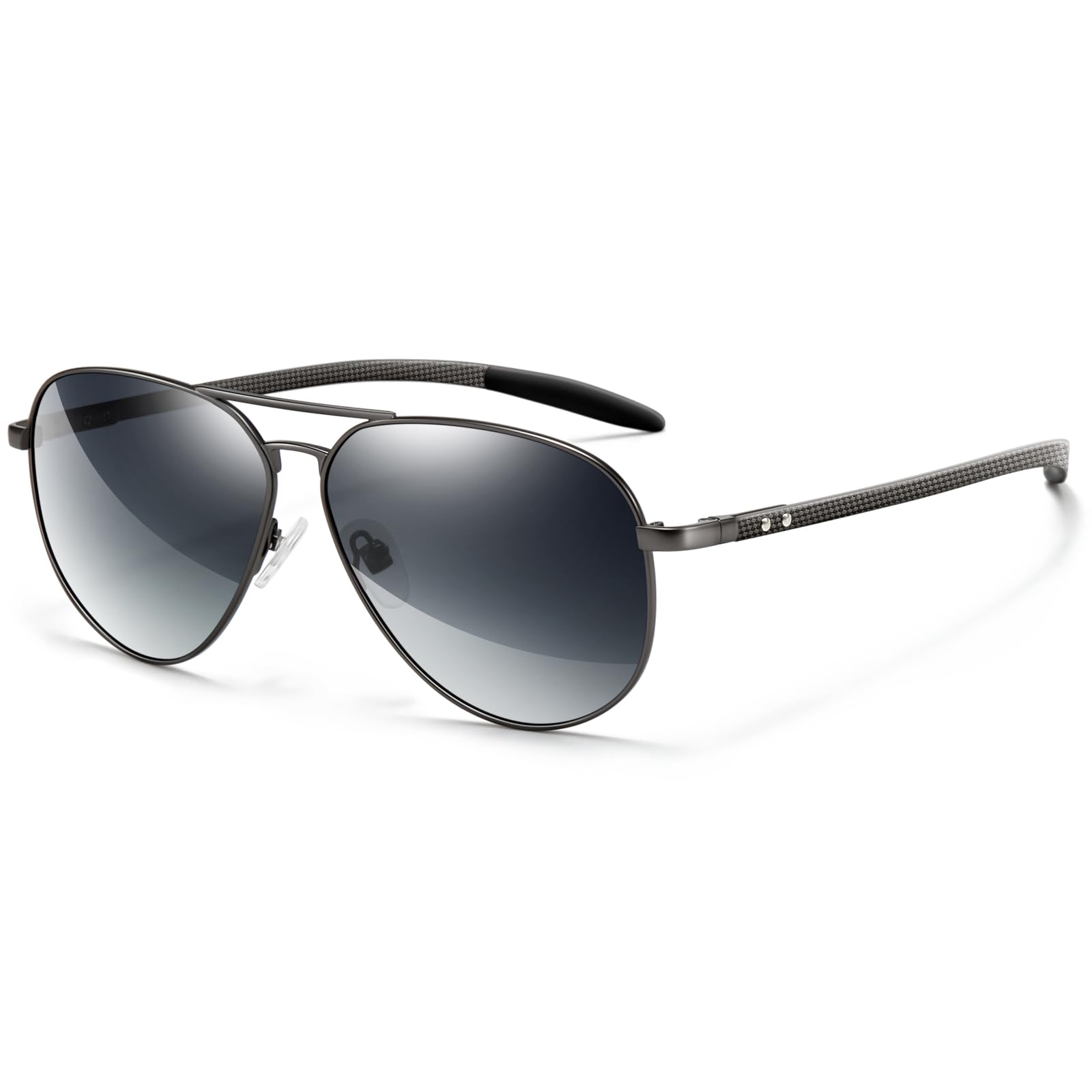 SUNGAIT Sonnenbrille aus Karbonfaser für Herren Polarisiert Pilotenbrille Leicht UV400-Schutz