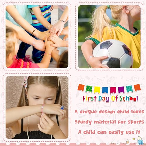 Image of EOBOH First Day of School Bracelet Mommy and Me, Prek Matching Wish Bracelets Set, Adjustable Bracelet for Boys Girls Gifts Stuff Bulk