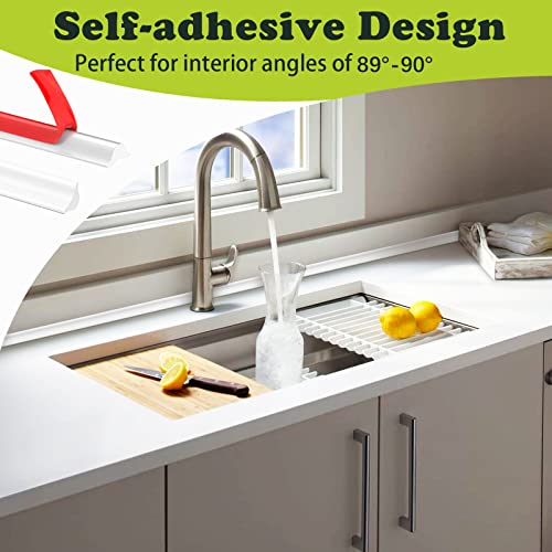 Tpe Flexible Trim Moulding, 20Ft Moulding Wall Trim Self-Adhesive Caulk Strip Peel And Stick Trim Moulding For Wall Corner Deco, Ceiling, Backsplash Tile Edge, Baseboard(White,12 * 9Mm) #TOP4