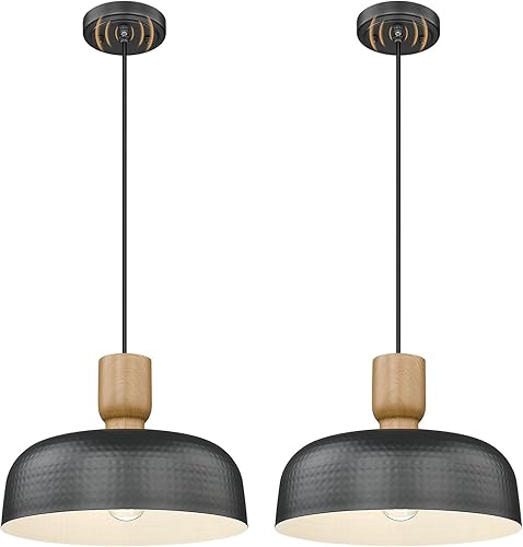 Miniatura 10 de Darkaway Accesorios de Lámparas Colgantes de Techo con Pantalla de Metal Martillado, Lámpara Colgante Moderna para Iluminación de Isla de Cocina,