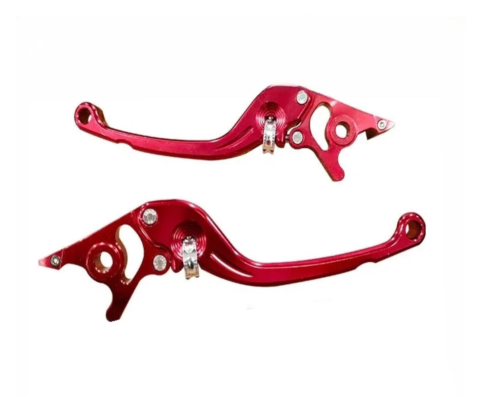 Abdktmnx Red Universal Cnc Alloy Motorcycle Brake Handle Adjustable Size Moto Motorbike Clutch Drum Brake Lever Handle Handlebar Clutchs Brakes Levers