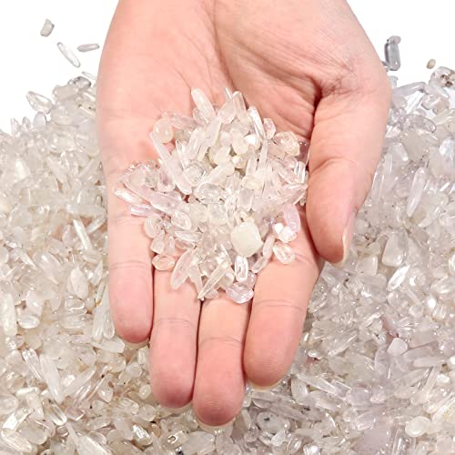 mookaitedecor 1lb Natural Kunzite Crystal Tumbled Stones Chips Bulk - Image 2