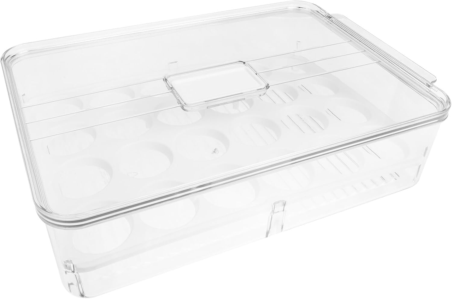 Luxshiny Pet Food Storage Container for Refrigerator, Large Capacity Stackable Fruit and Vegetable Preservation Box with Egg Tray and Dumpling Storage, Kitchen Pantry Organizer