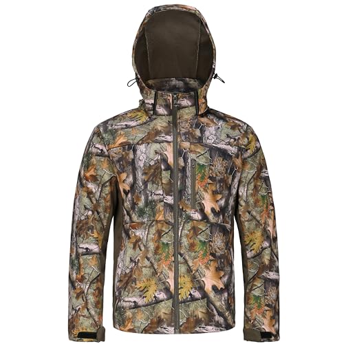 UIIHUNT Men’s Camo Fleece Hunting Jacket with Hood