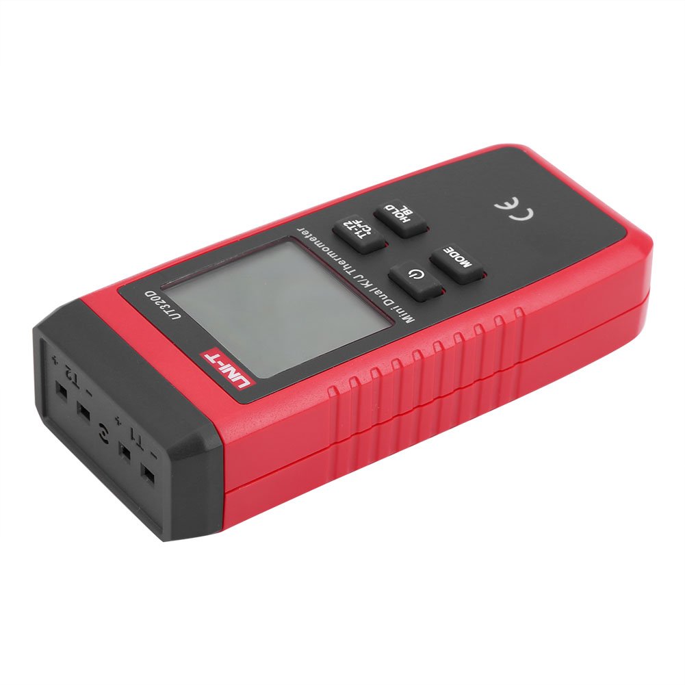 Fdit Termometro Digitale K/J termocoppia, UT320A UT320D -50 ℃ -1300 ℃ Termometro con Display LCD C/F Retroilluminazione(UT320D)