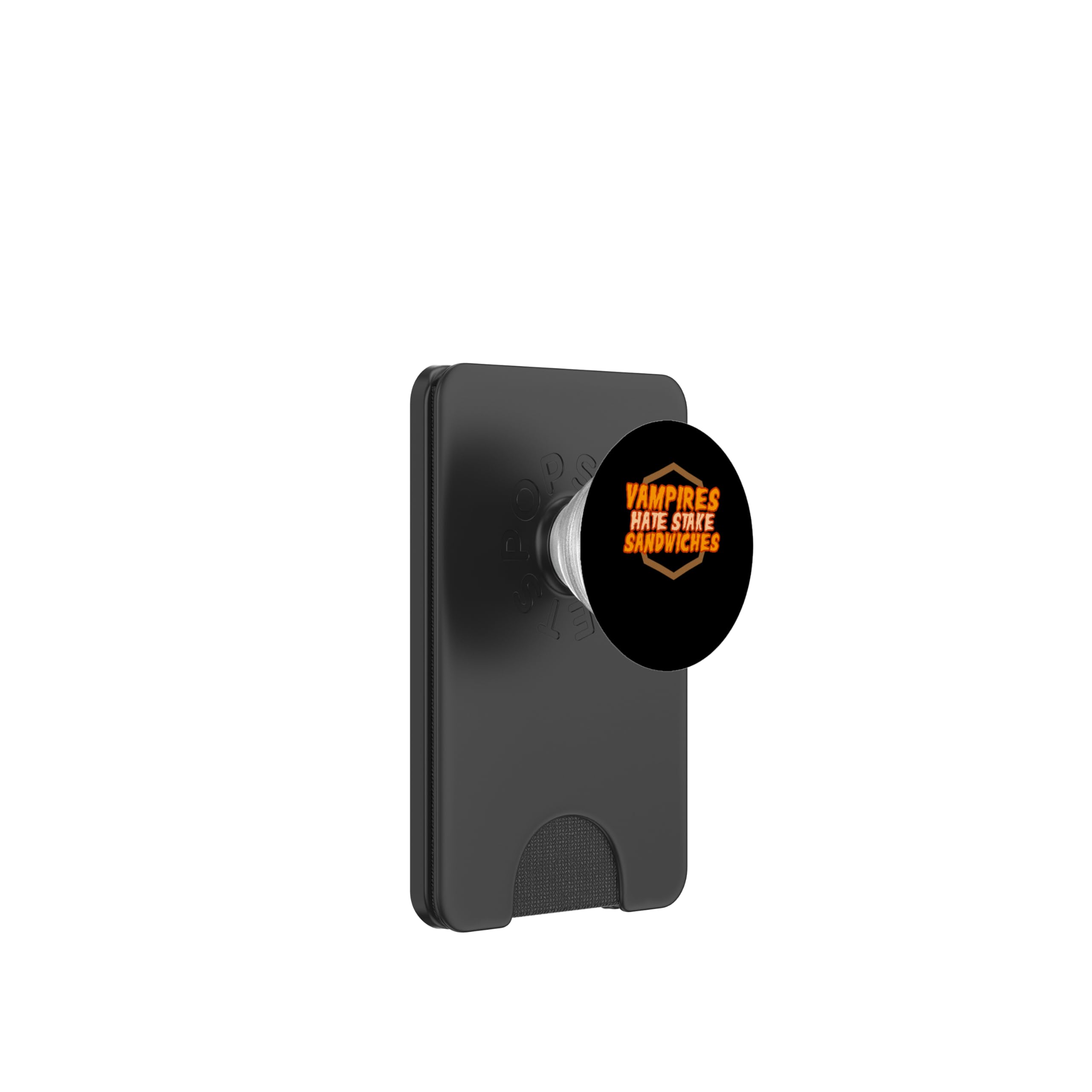 Vampires hate stake sandwiches - Vampire PopSockets PopWallet for MagSafe, Black