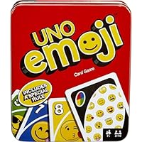 Mattel Games UNO Emoji Card Game for Family Night, Travel Game with Emoji Graphics & Special Rule for 2-10 Players
