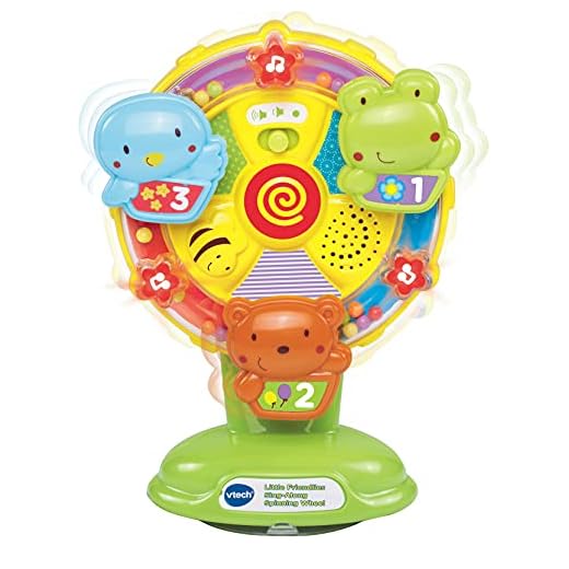 VTech Baby Little Friendlies Sing Along Spinning Wheel, Baby Sensory Toy with Colours, Objects and Animals, Spinning Wheel Toy with Sounds and Music, Motor Development and Sensory Play, 6 Months +