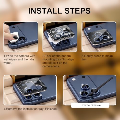 Protection objectif Phone 17 Pro Max en verre 9H bleu