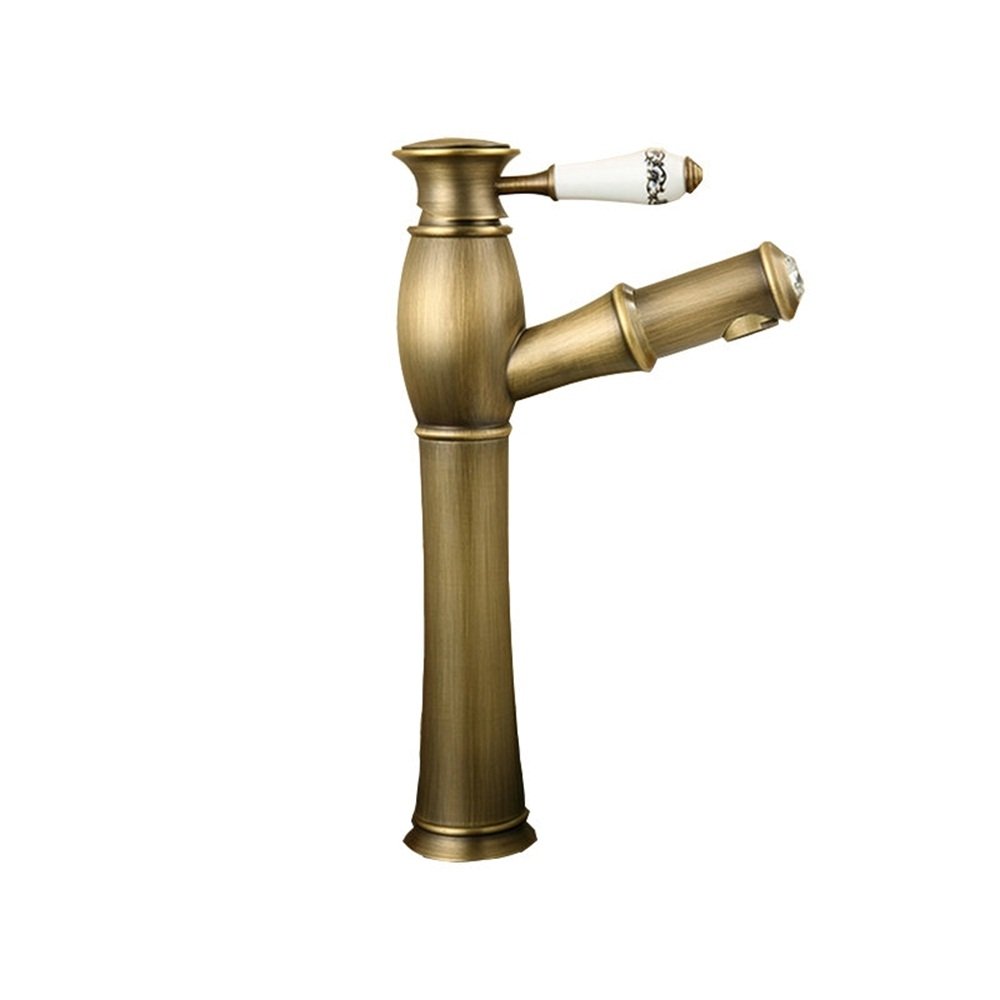 ZYCHSJXA Bathroom Antique Brushed Finish Bronze-Colored Basin Pulling Faucet Pull Out Sink Tap