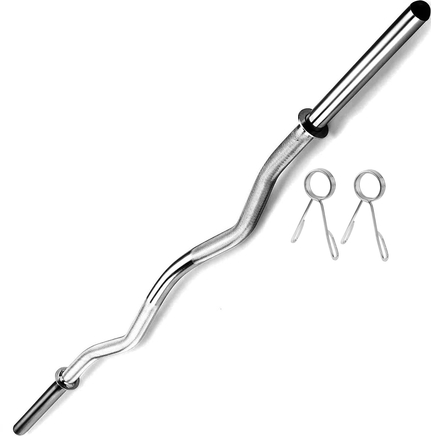 Buy LEEWAY Solid Chrome 28mm Gym Rod with Locks, Weight Lifting Bar