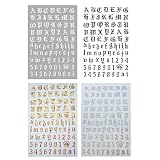 luosh 4Color / Set Nail Art Aufkleber Abziehbilder Selbstklebende Russland Buchstaben Wort Zahlen Alte englische Nail Decals für Frauen Mädchen Gel Nails Art Design
