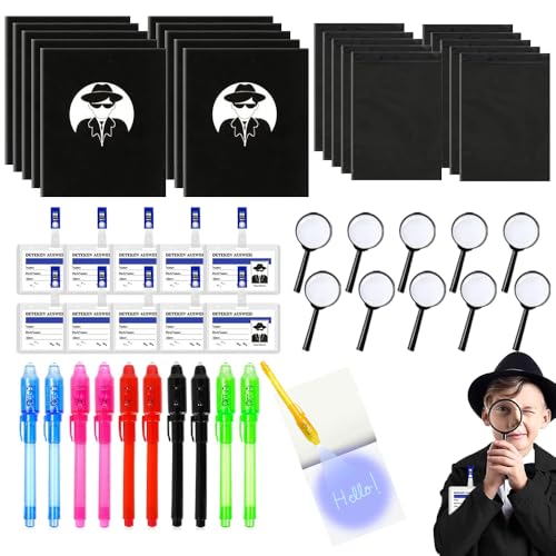 50PCS Detektiv Set Kinder, Detektive Lupe Set,...